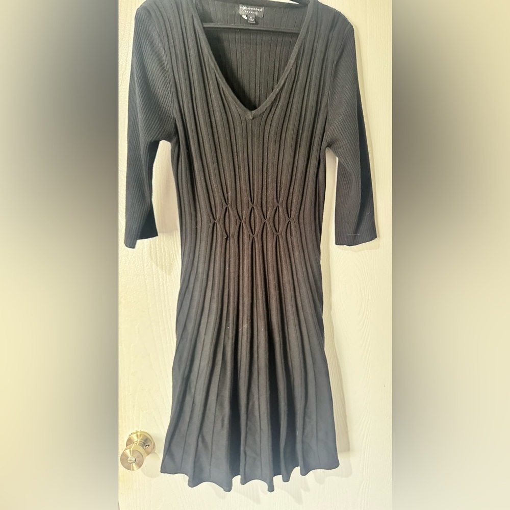 Bundle 3 for $20 - Connected Apparel Black Ribbed Dress